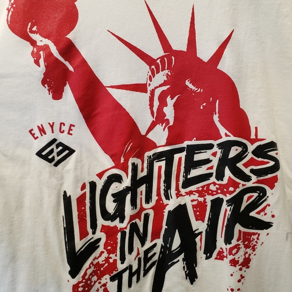 ENYCE Men's Statue of Liberty Midweight Cotton T-Shirt sz L White/Red - Picture 2 of 6